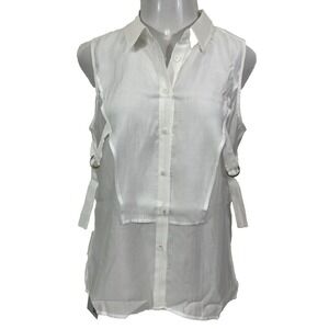 JNSQ Octavie Top Women's Size 8 NWT White Sleeveless Adjustable Side Straps